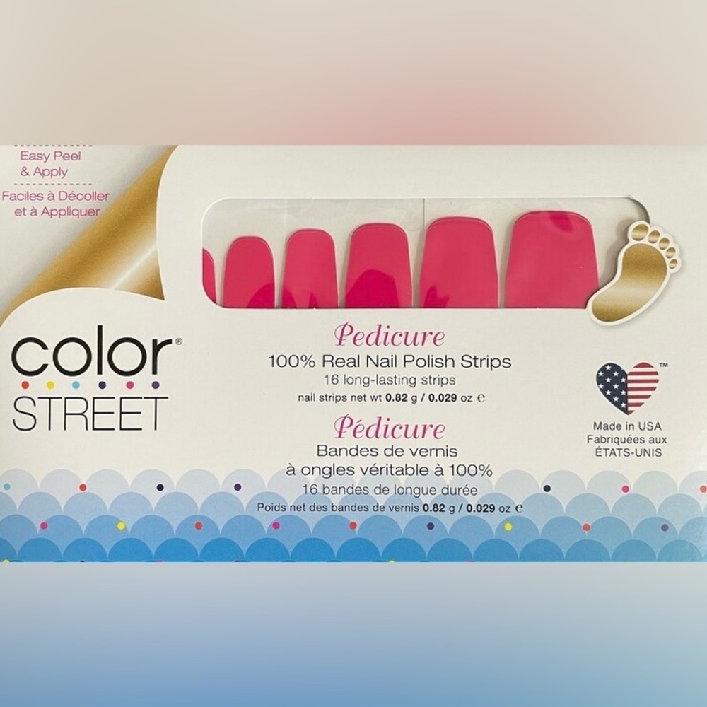 NWT- Color Street Pedicure Nail Polish Strips - Vibrant Pink